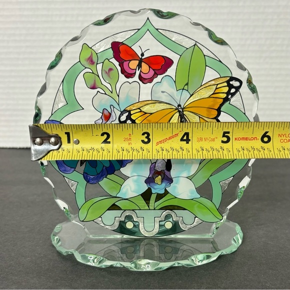 Butterflies - hand painted art glass - tea light holder-Joan Baker - Picture 8 of 9